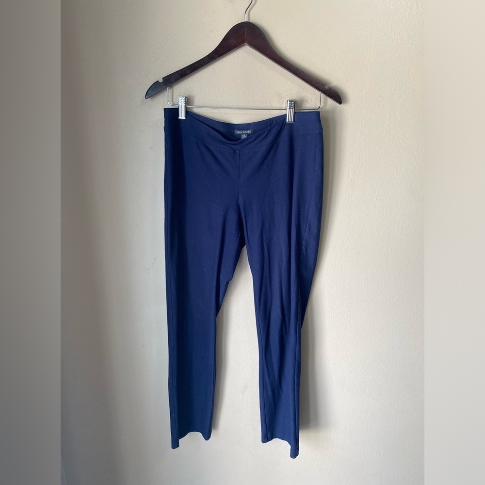 Eileen Fisher Pull On High Rise Straight Leg Knit Trouser Pants